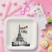 Assiettes En Carton Bonjour Skyline Marathon Paris (Fête)