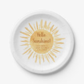 Assiettes En Carton Bonjour Sunshine Boho Baby shower (Devant)