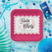Assiettes En Carton Bonjour Trente Wavy Super 30e anniversaire (Fête)