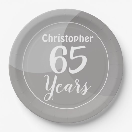 Assiettes En Carton Bonne 65e plaque de papier d'anniversaire (Devant)