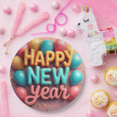 Assiettes En Carton Bonne année (Fête)