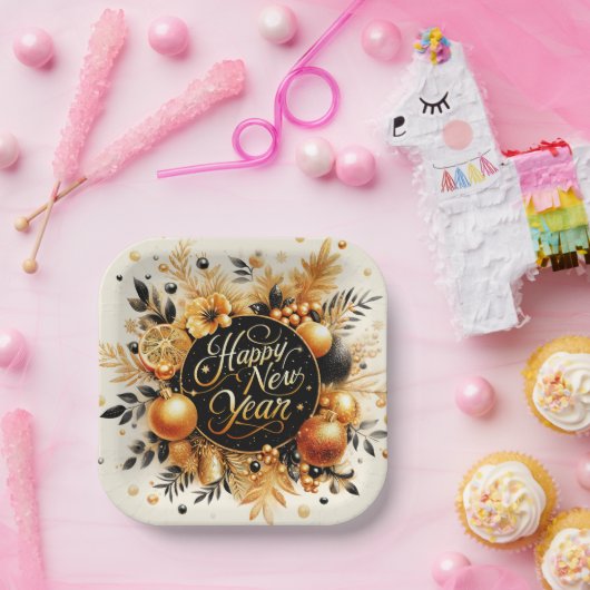 Assiettes En Carton Bonne année (Fête)