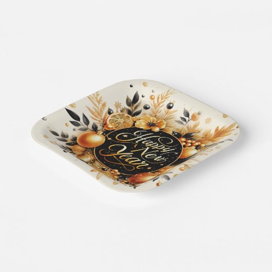 Assiettes En Carton Bonne année (Angulaire)