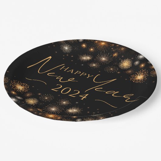 Assiettes En Carton Bonne année (Angle)