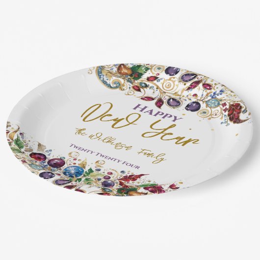 Assiettes En Carton Bonne année (Angle)