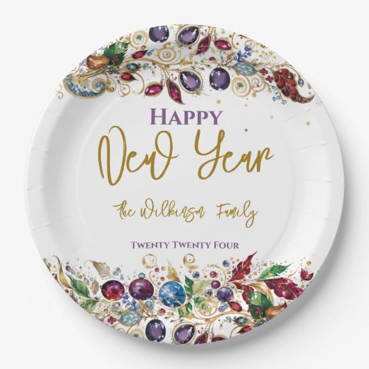 Assiettes En Carton Bonne année (Devant)