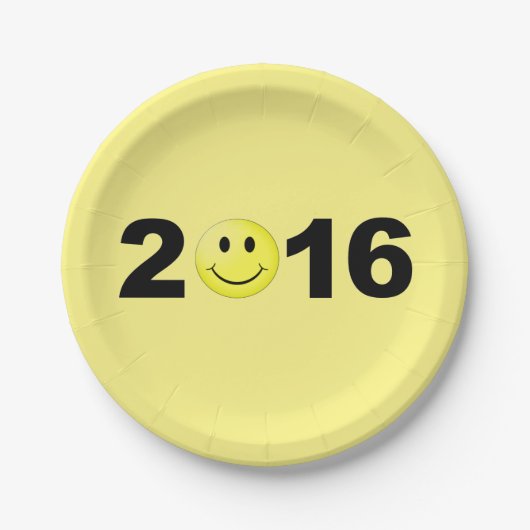Assiettes En Carton Bonne année 2016 Funny Sweet Numéro (Devant)