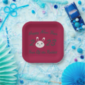 Assiettes En Carton Bonne année 2023 Année du lapin (Fête)