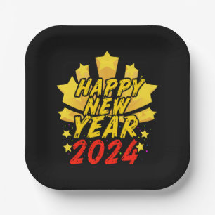 Assiettes En Carton Bonne année 2024