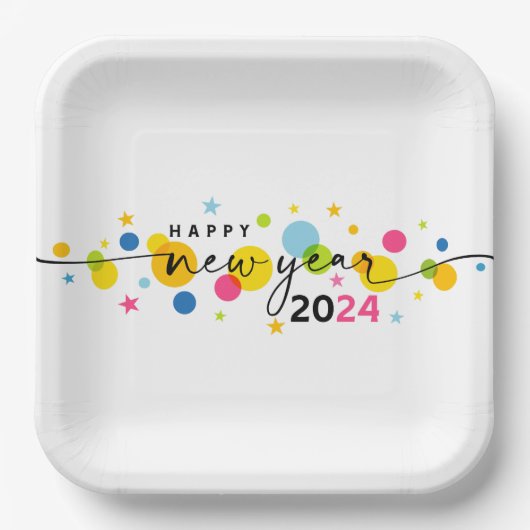 Assiettes En Carton Bonne année 2024 (Recto)