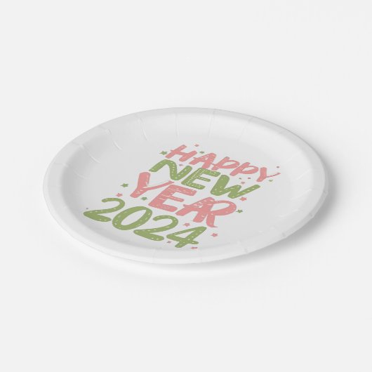 Assiettes En Carton Bonne année 2024 (Angle)
