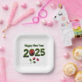 Assiettes En Carton Bonne année 2025 (Fête)