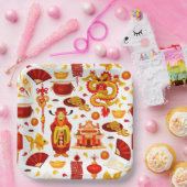 Assiettes En Carton Bonne année chinoise (Fête)