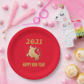 Assiettes En Carton Bonne année chinoise 2021 (Fête)