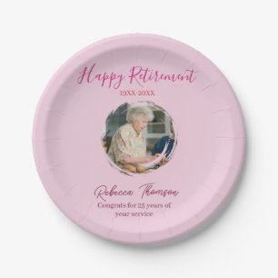 Assiettes En Carton Bonne année de retraite nom cercle photo retraité