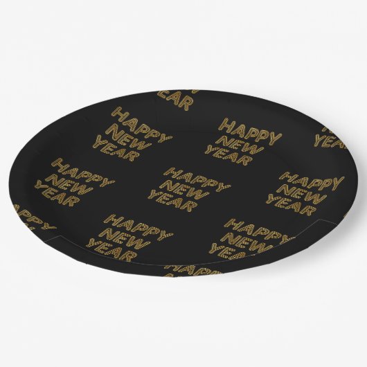 Assiettes En Carton Bonne année Typographie moderne (Angle)