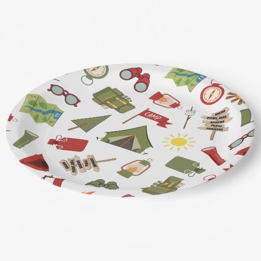 Assiettes En Carton Bonne aventure Camper Anniversaire (Angle)