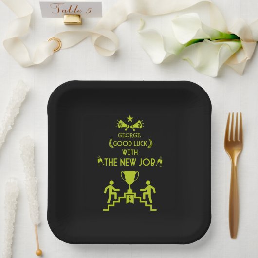 Assiettes En Carton Bonne chance Nouveau travail (Mariage)