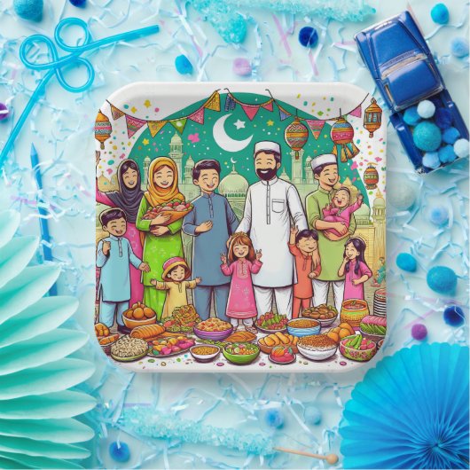 Assiettes En Carton Bonne famille de l'Aïd amusant fêter le design (Fête)