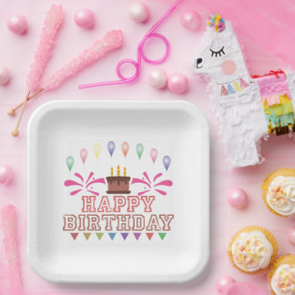 Assiettes En Carton Bonne fête d'anniversaire