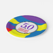 Assiettes En Carton Bonne fête d'anniversaire fabuleuse | Motif de ban (Angle)