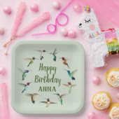 Assiettes En Carton Bonne fête d'anniversaire Hummingbirds Plaques de (Fête)