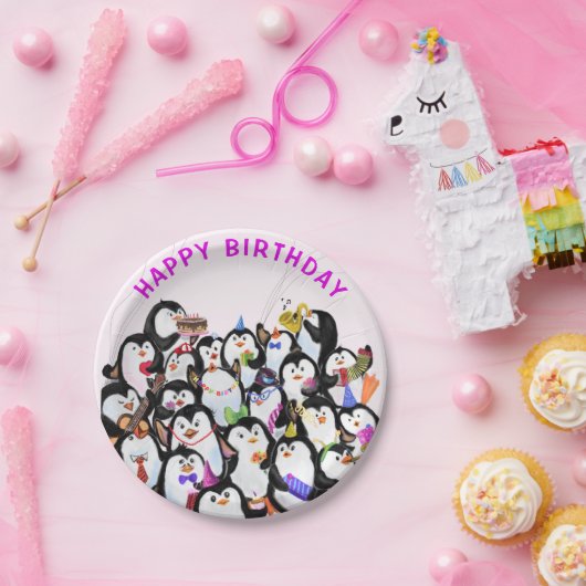 Assiettes En Carton Bonne fête d'anniversaire Pingouin Plaques de papi (Fête)