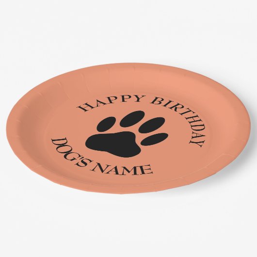 Assiettes En Carton Bonne Fête D'Anniversaire Pour Chiens (Angle)