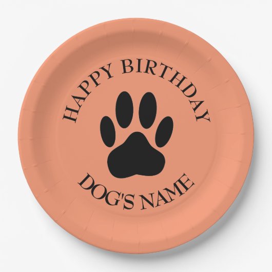 Assiettes En Carton Bonne Fête D'Anniversaire Pour Chiens (Devant)