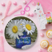 Assiettes En Carton Bonne fête d'anniversaire White Daisy (Fête)