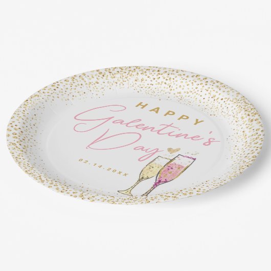 Assiettes En Carton Bonne fête des Galentines (Angle)