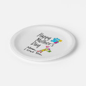 Assiettes En Carton Bonne fête des mères. Maman, je t'aime. (Angle)