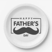 Assiettes En Carton Bonne Fête des pères Moustache| Plaque de papier (Devant)