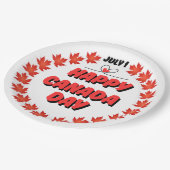 Assiettes En Carton Bonne fête du Canada (Angle)