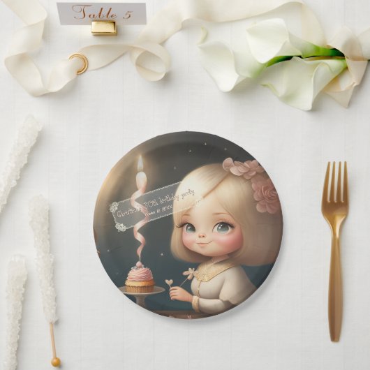 Assiettes En Carton Bonne fille anniversaire 01 (Mariage)