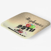 Assiettes En Carton Bonne Fille Anniversaire Or Et Ballons Plaques Pap (Angulaire)