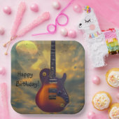 Assiettes En Carton Bonne Guitare électrique d'anniversaire (Fête)