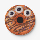 Assiettes En Carton Bonne Halloween Orange Trois Eyed Monster Donut (Devant)