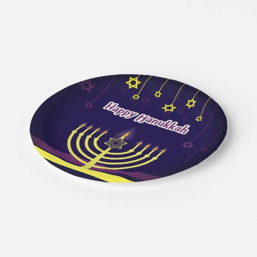 Assiettes En Carton Bonne Hanoukka (Angle)