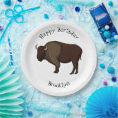 Assiettes En Carton Bonne illustration de bison américain (Fête)