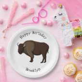 Assiettes En Carton Bonne illustration de bison américain (Fête)