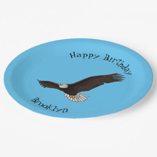 Assiettes En Carton Bonne illustration de dessin d'aigle à chauve-sour (Angle)