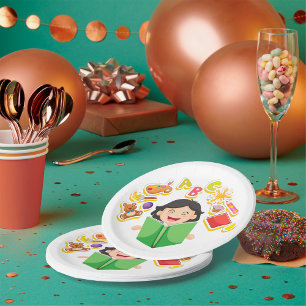 Assiettes En Carton Bonne lecture fille