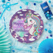 Assiettes En Carton Bonne licorne d'anniversaire (Fête)