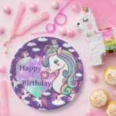 Assiettes En Carton Bonne licorne d'anniversaire (Fête)