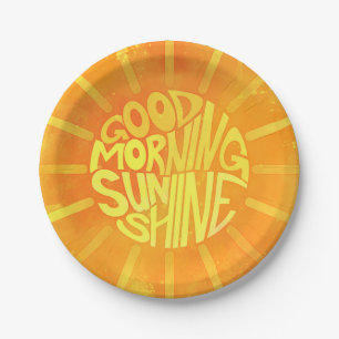 Assiettes En Carton Bonne nuit, Sunshine !