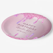 Assiettes En Carton Bonne Parties scintillant d'anniversaire gouttes r (Angle)