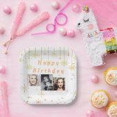 Assiettes En Carton Bonne Parties scintillant or d'anniversaire toutes (Fête)