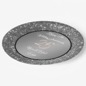 Assiettes En Carton Bonne Personnaliser Parties scintillant d'argent 2 (Angle)