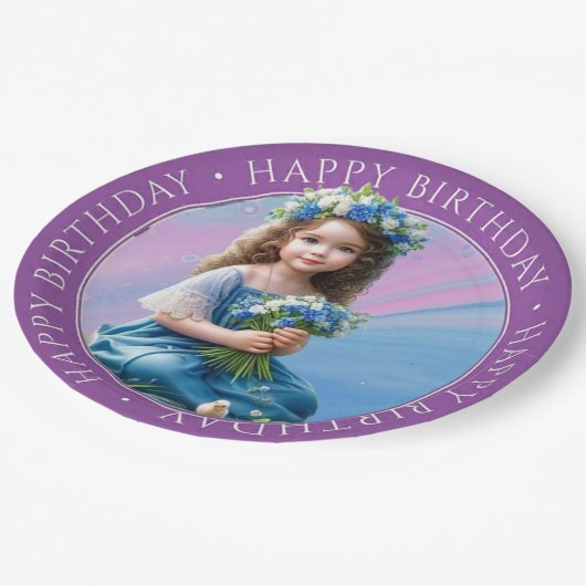 Assiettes En Carton Bonne plaque de papier rond d'anniversaire (Angle)